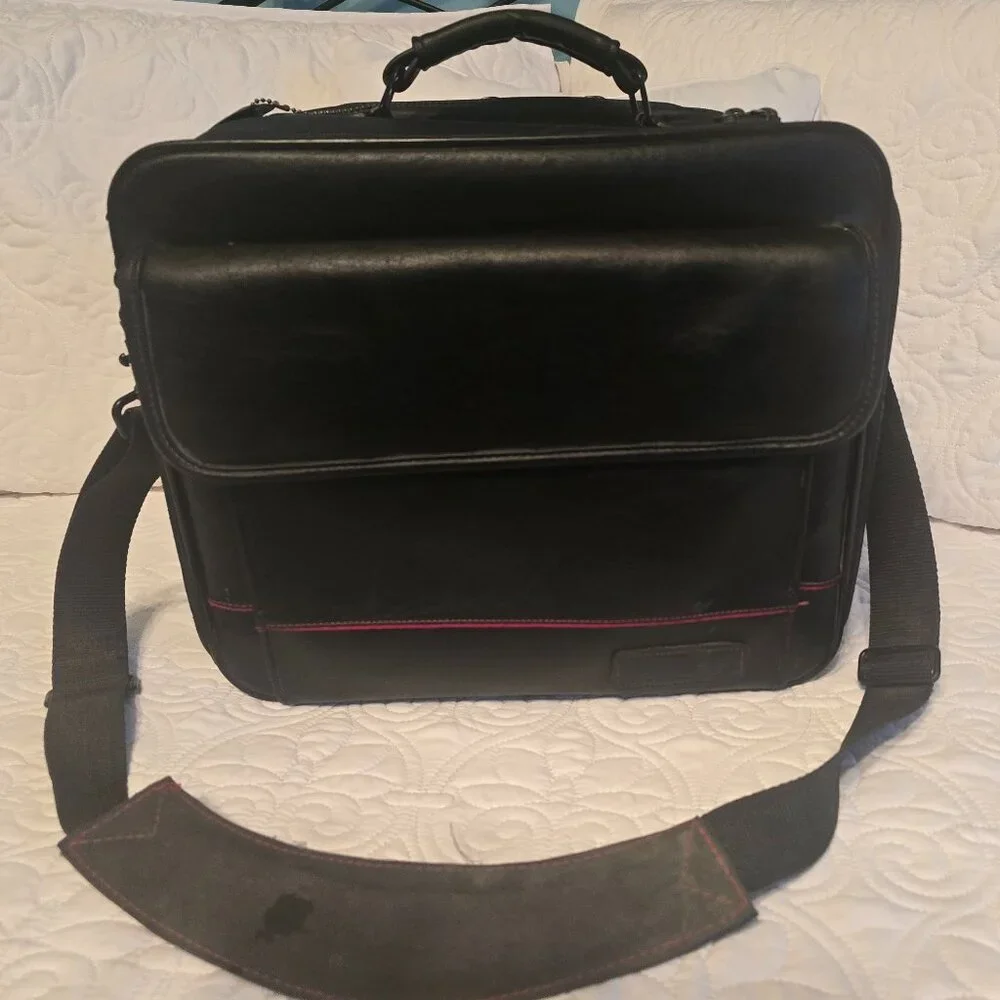 Targus 100% Genuine Leather Men's Briefcase Laptop Bag 14